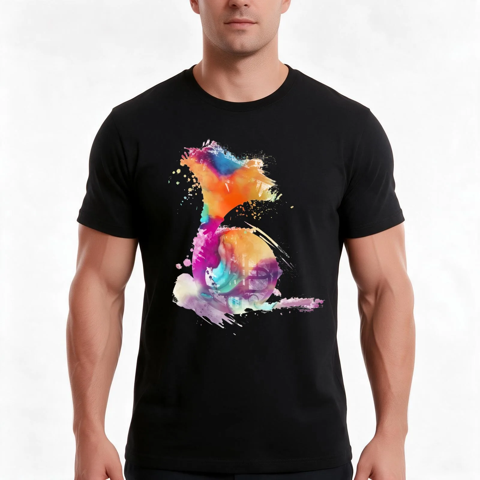 French horn colored musical instruments T-Shirt, Summer Casual Cotton Tee, Oversized Streetwear Tops, Vintage Graphic Print