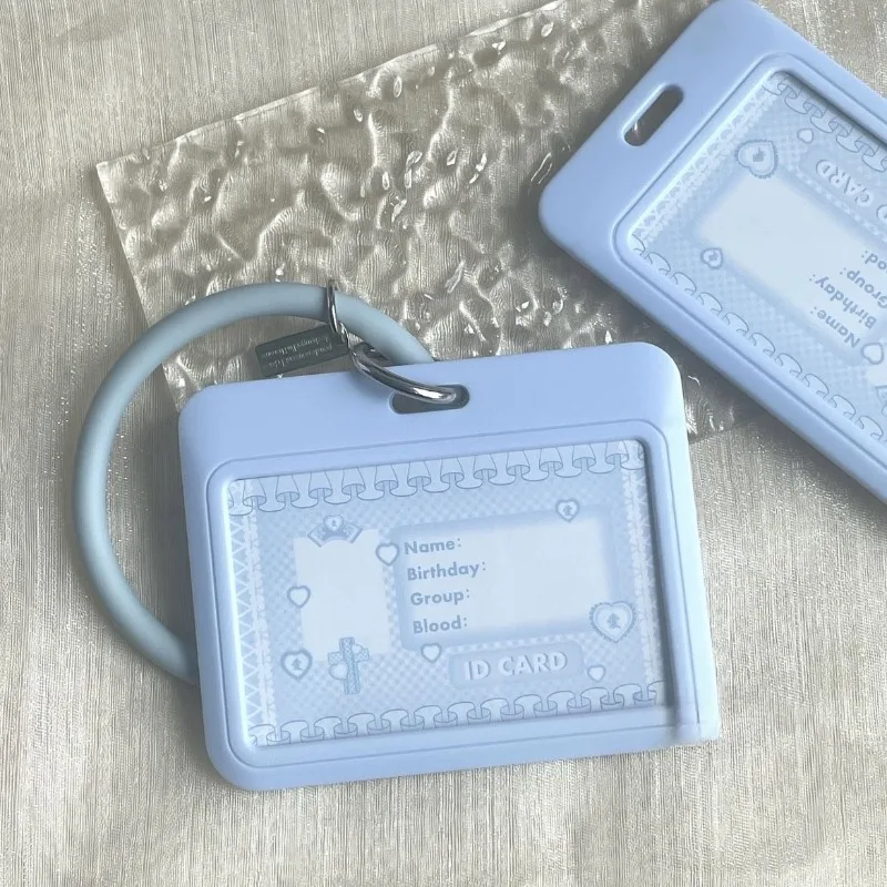 Kawaii Anti-Lost Armband Schlüsselanhänger Anhänger Niedlicher blauer Kartenhalter Kunststoff Lanyard Kartenhalter für Mädchen – Detail 3
