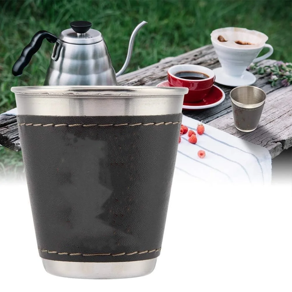 For Camping Stainless Steel Cup Set Stackable Drinking Cups Lightweight Travel Drinkware Set Stainless Steel Cup