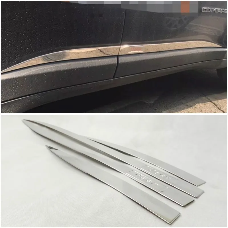 

Для Jeep Compass 2017-2019-2021 аксессуары левый руль внешняя дверь молдинги нижняя панель лицевая панель отделка защита бампера