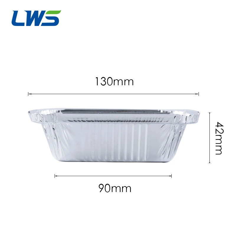 260ml Rectangular Aluminum Tray With Lid Take Out Lunch Box Disposable Aluminum Foil Food Container