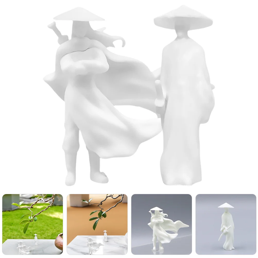 

2pcs Lifelike Resin Figurines Desktop Ornament Playsets Small Figures Action Decor Party Decoration For Bonsai
