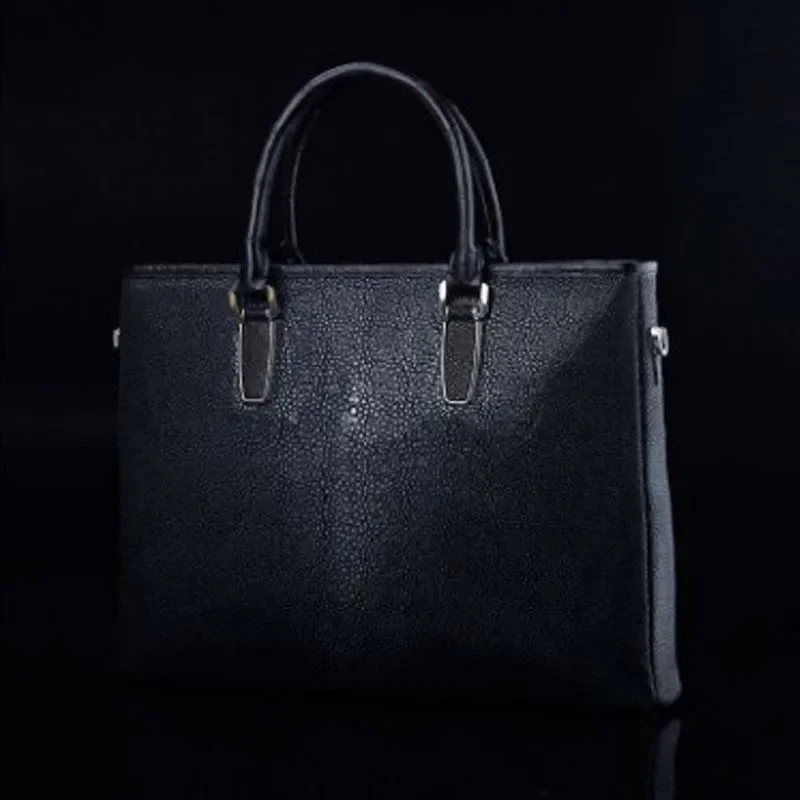 ourui  new  selling  Pearl fish skin  male  men briefcase  black  crocodile  handbag men handbag men bag