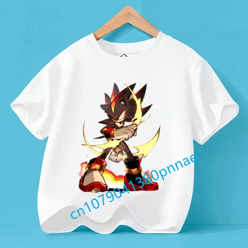 

New Best-Selling Sonic Kid Summer Tees for Children Ravishing Print Designs Korean Chic Fitted Look Soft Wear for Boys and Girls