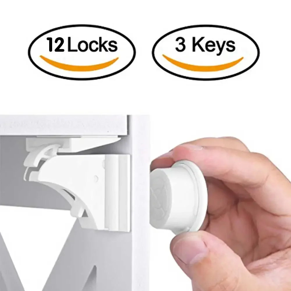 4/12pcs Magnetic Child Lock Children Protection Baby Safety Lock Drawer Latch Cabinet Door Lock Limiter Children Security Locks