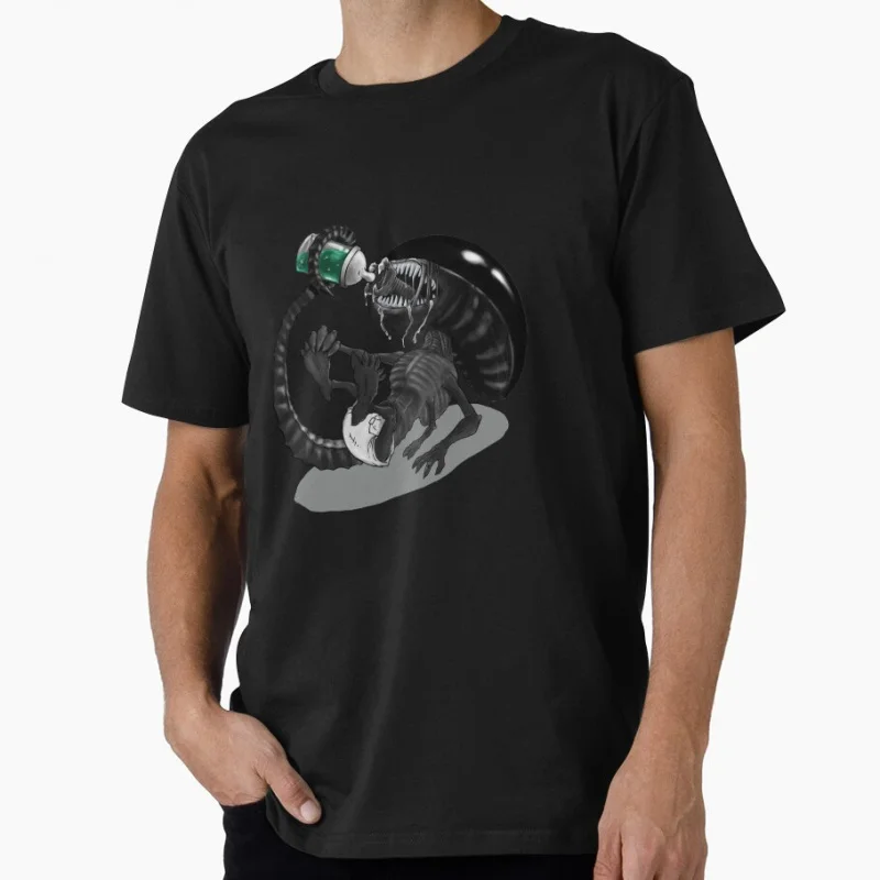 

Small Beginnings 80s Horror Monster Sci fi Alien Gift t shirt for men 100% cotton Xenomorph print Tee All size tops S-6XL