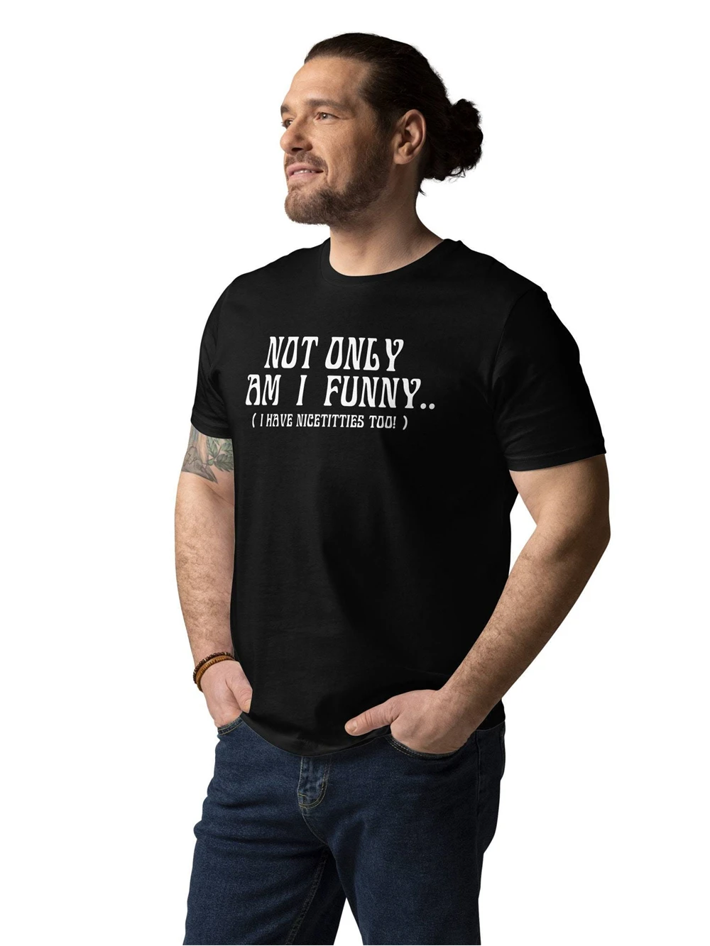 Not Only Am I Funny (I Have Nicetitties Too!) Y2K Summer T-Shirt Top Funny Slogan Text Cotton Baby Unisex Graphic Tee