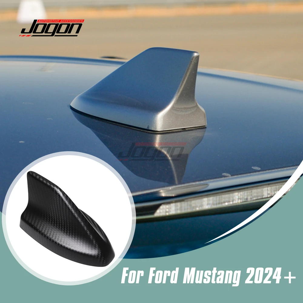 Real Carbon Fiber For Ford Mustang Dark Horse EcoBoost GT S650 2024 Car Roof Antenna Stickers Shark Fin Cover Trim Accessories