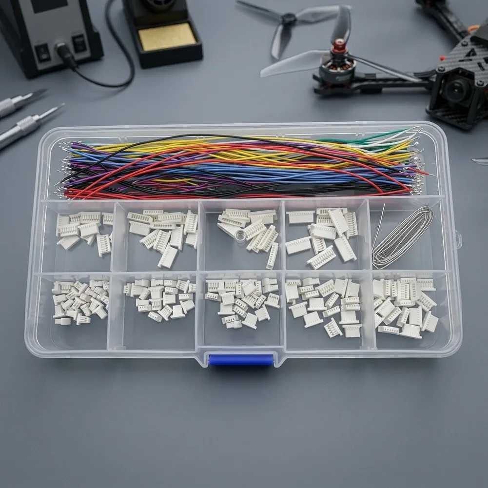 SH 1.0mm Connector Assortment Kit 2P-10P Housing With Metal Crimp Terminals Pre-crimped Jumper-Wires For FPV-Drone DIY Tools Kit