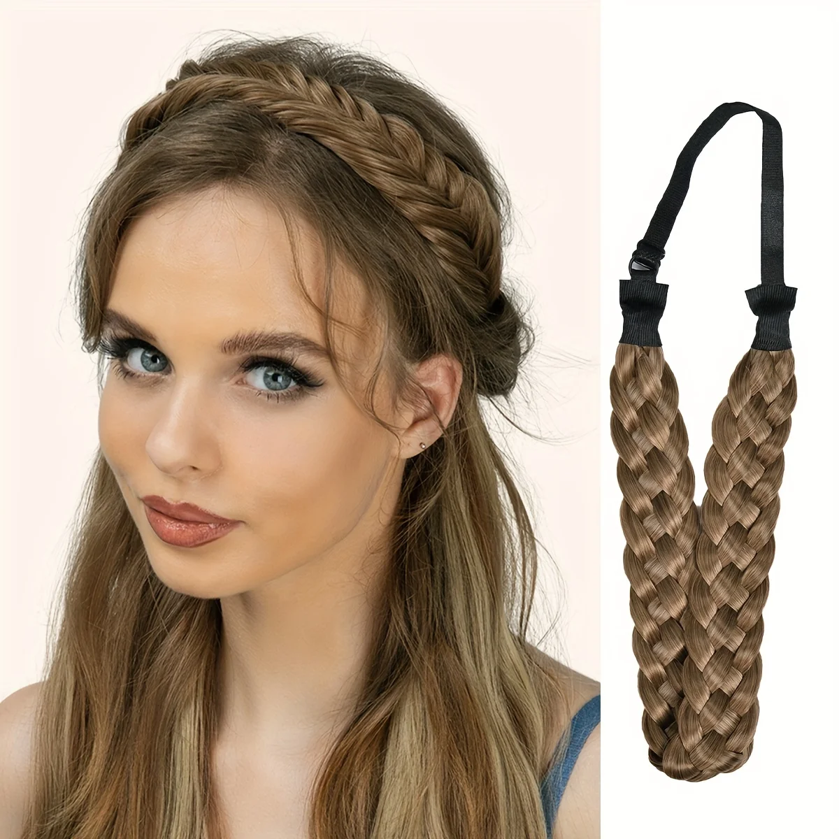 

Fishbone Headband Goddess Fishtail Braid Fishtail Hair With Adjustable Belt Plaited Hairband Bohemian Style Women Hairpieces