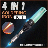 1300 Celsius Butane 4 In 1 Portable Soldering Iron Kit Welding Pen Burner Blow Torch Gas Soldering Iron Cordless Butane Tip Tool