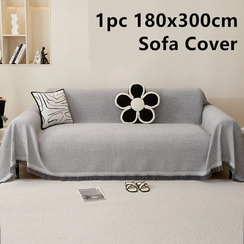 Textipion 1pc Woven Sofa Cover Breathable Couch Cover Skin Friendly Sofa Seat Towel Tablecloth For Outdoor Beach Mat