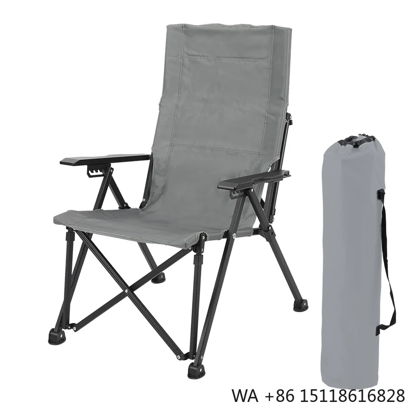 2025 New Best Seller Outdoor Compact Luxury Heavy Duty Four-Speed Adjustment Backrest Camping Beach Chair with Tactical Armrest