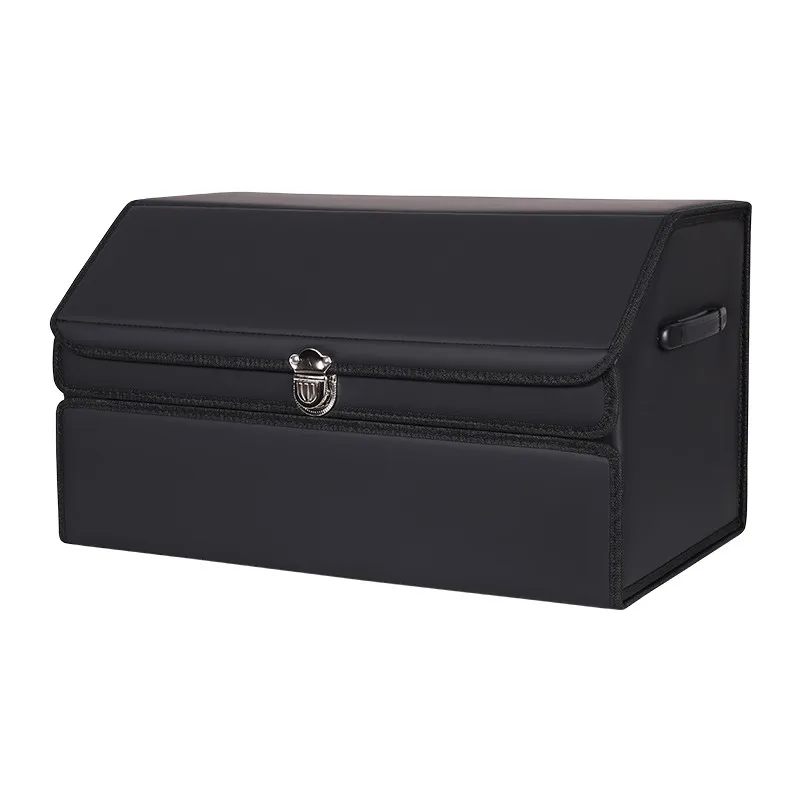 

Large capacity car multi-purpose tool storage bag leather double-layer folding storage box car trunk storage box