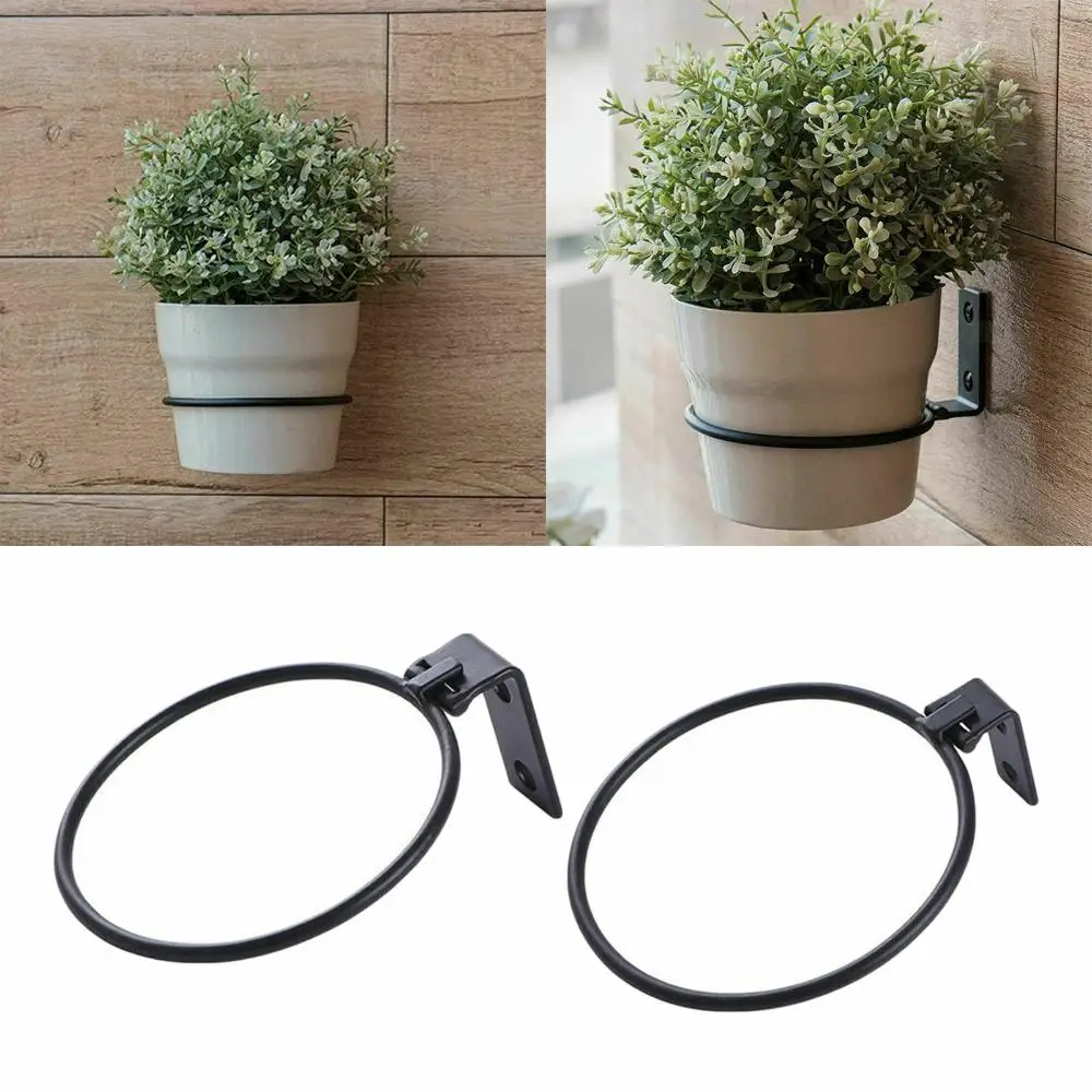 Wall Mounting Flower Pot Holder Ring Planter Pot Stand Planters Rack for Outdoors Decor Railing Office