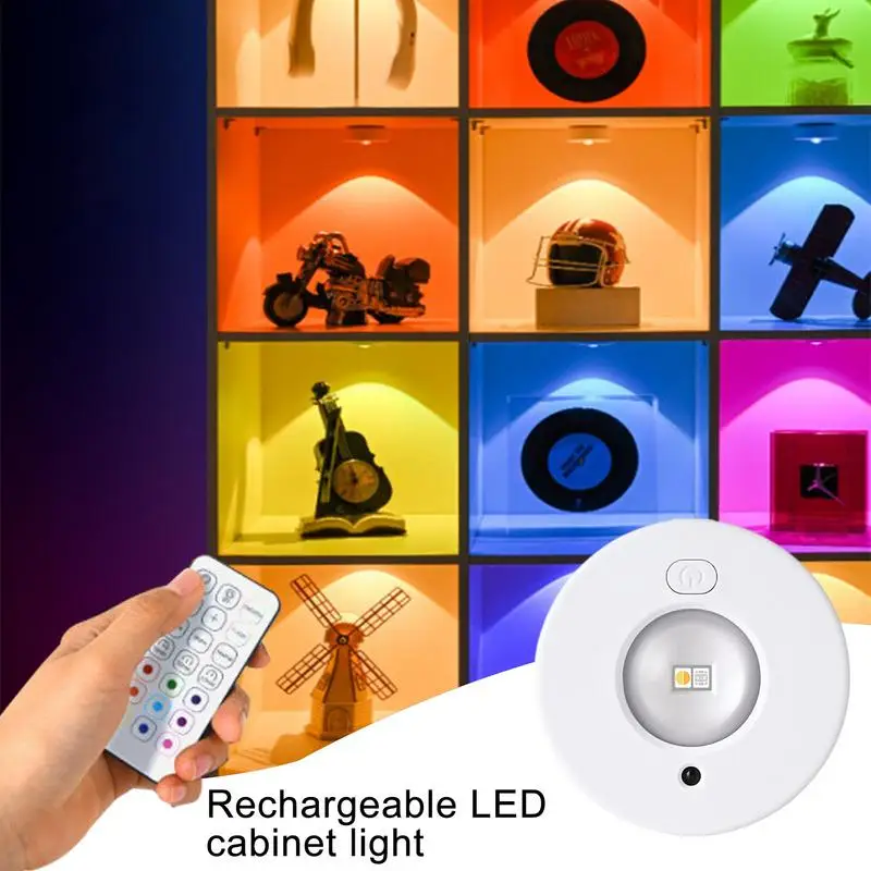 Luces LED para armario, luces con atenuador, 500mAh, regulable, recargable por USB, luz LED para armario de cocina con control remoto para mostrador