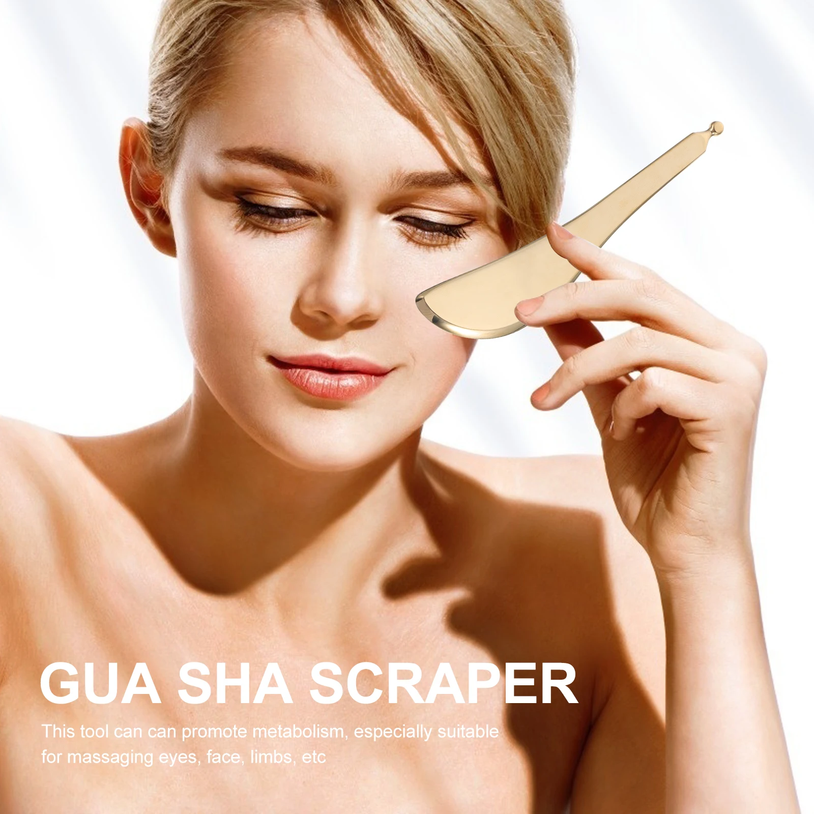 

1 шт., скребок Гуа Ша из чистой меди, гладкий, толстый материал, легкий, компактный, для лица, тела, массажа, снятия усталости, отеков