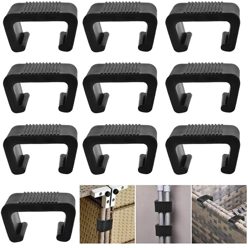 10 Piece Anti-Deformed Rattan Furniture Connectors For Outdoor Sofa Plastic Clamps Wicker Chair-A57X
