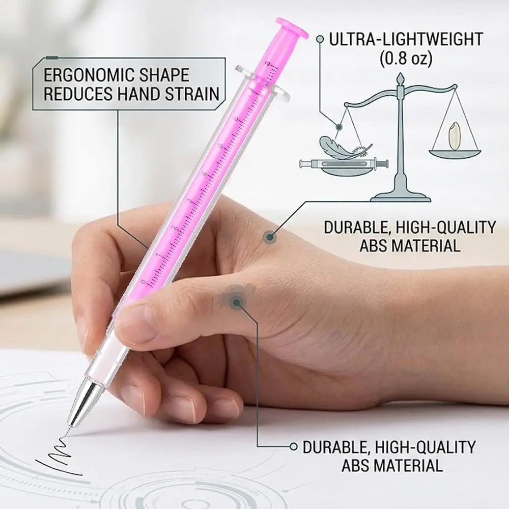 3/6/9-Pack Creative Novelty Syringe Peculiar Shape Cute Stationery 0.5 mm School Office Supplies Gel Pen