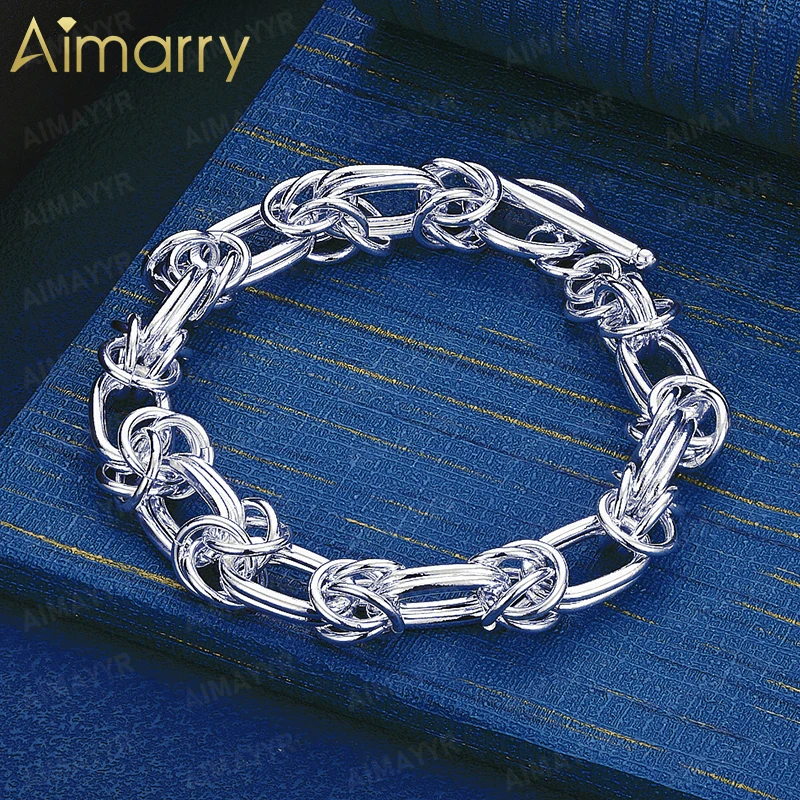 925 Sterling Silver Heavy-duty Double Ring Interwoven Bracelet for Women's Banquets and Weddings High-quality Fashion Jewelry