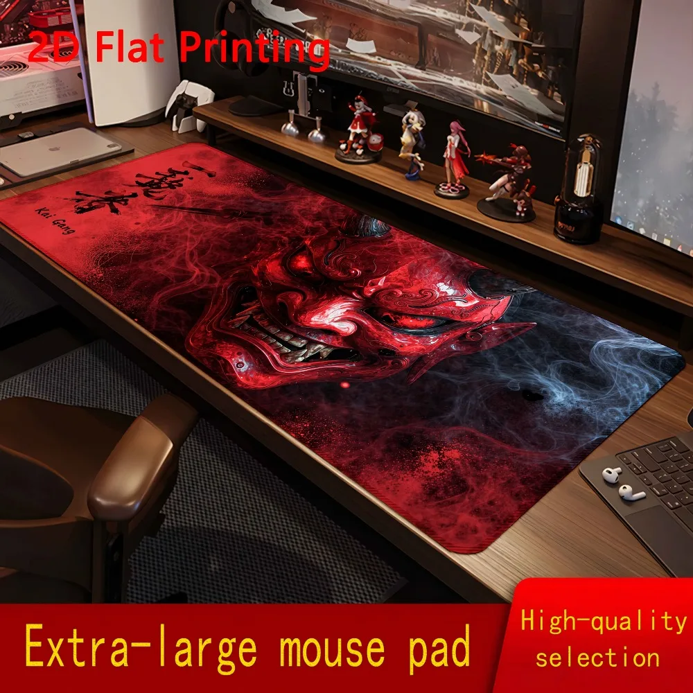 CIFBUY Large Red Devil Mask Gaming Mouse Pad HD Print Non Slip Rubber Desk Mat Smooth Surface Office Home Decor Gift