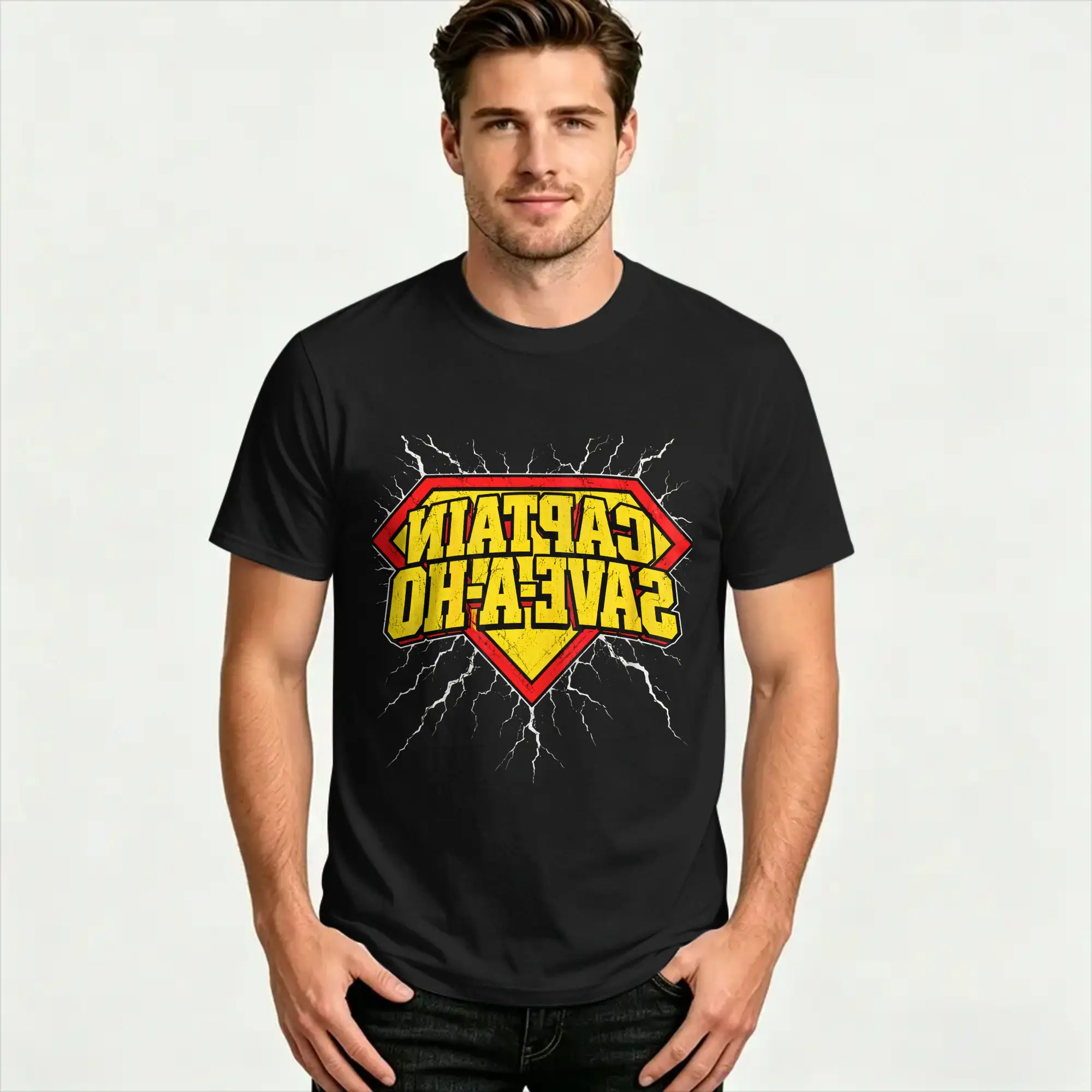 Captain Save a Hoe T-Shirt Summer  Vintage T-Shirts 100 Cotton Fashion Tshirt For Men Casual Tops