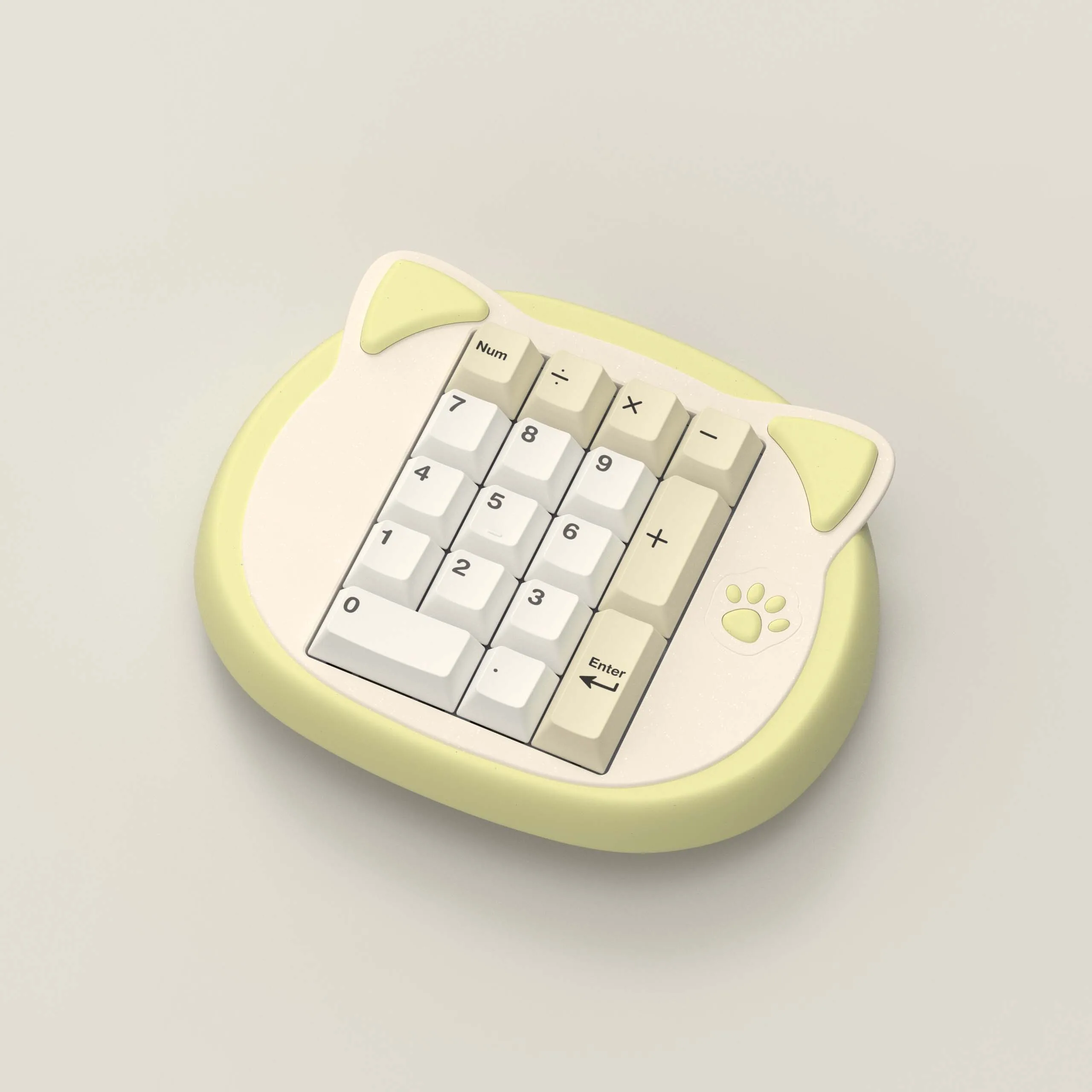 Cat Head Mini Keyboard Kit Cute Numpad Tri Mode Wired 2.4G Bluetooth Mechanical Keyboard Number Keypad Gaming Keyboards Gifts