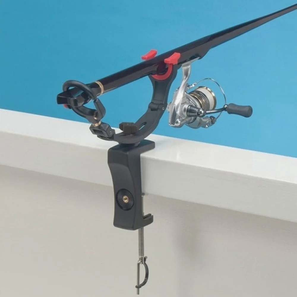 Adjustable Fishing Rod Holder Rotating Durable Design Fishing Rod Stand Double-Head Stable Base Boat Rod Holder Bridge Rod Stand