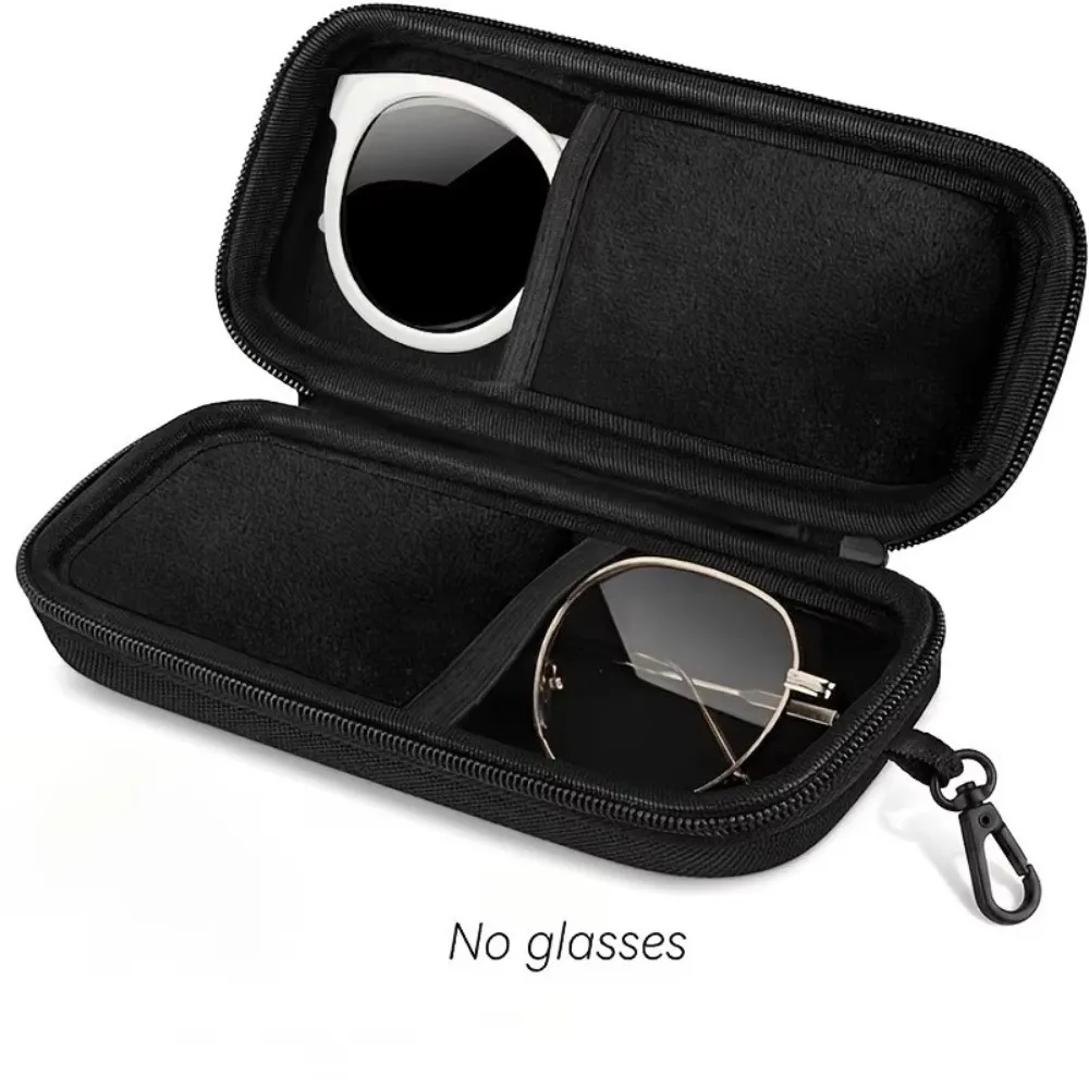 Hard Shell Glasses Storage Box Shockproof Double Compartment Double Compartment Case Protective Lining Zipper