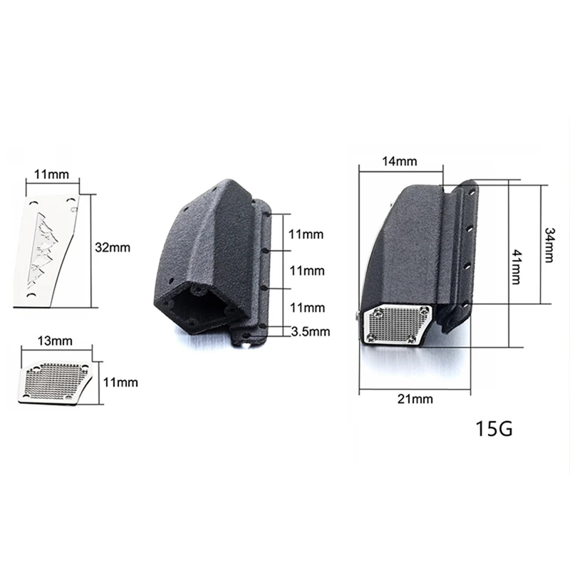 هود الجانب مدخل هواء مصبغة مدخل تنفيس فلتر الهواء لمحور SCX6 AXI05000 جيب JLU 1/6 RC الزاحف سيارة ترقية أجزاء