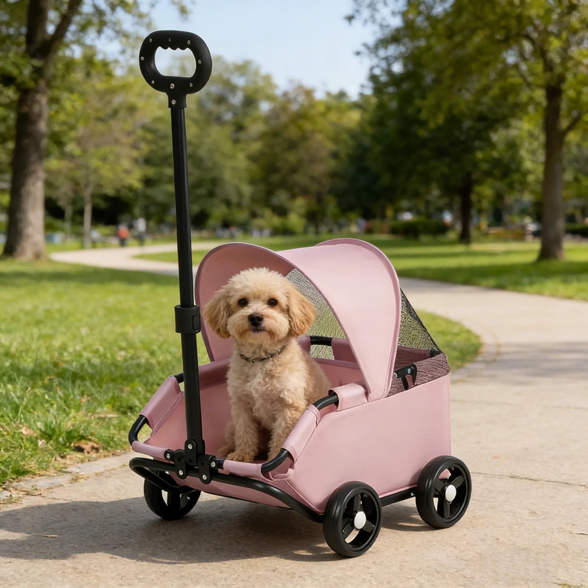 

Trolley-type Carriage Jogger Nordic Foldable Pet Stroller Detachablepet dog stroller Basket Cat Dog t Outdoor High-quality