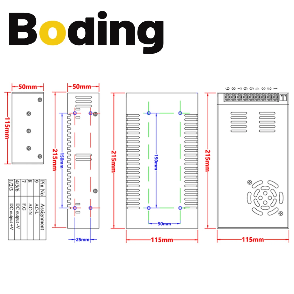 Boding Ac220v To 48 V 600w Regulated Dc Switching Power Supply 12v 24v 36v 48v 80v 110v 220v