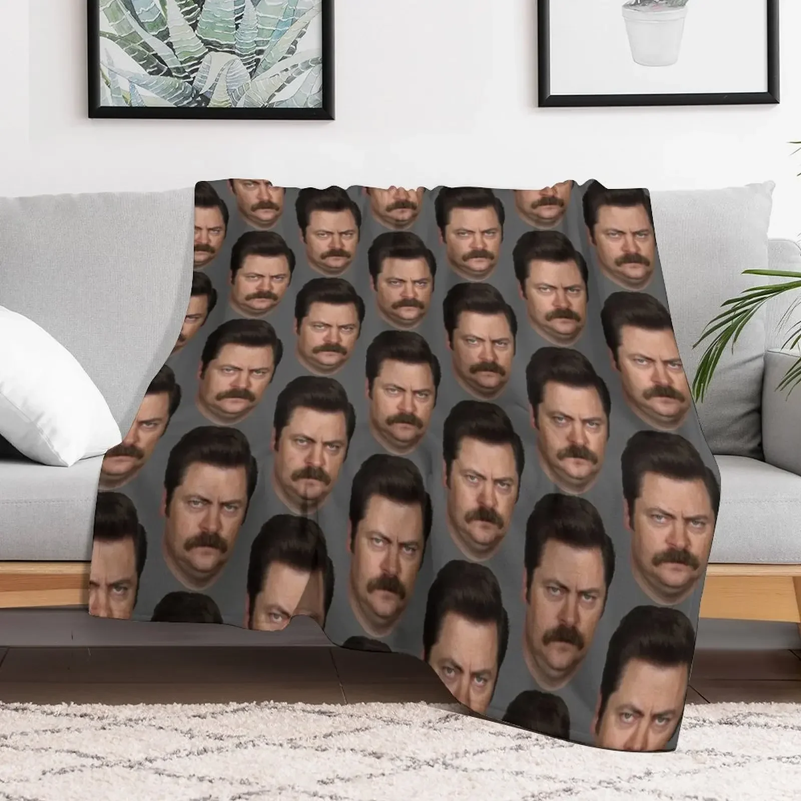 

Ron Swanson Throw Blanket Comforter Loose cosplay anime christmas decoration Blankets