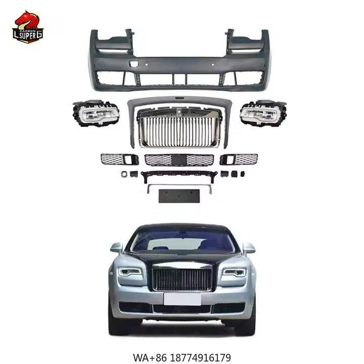 

Передний бампер автомобиля и фары, модифицированные для Ghost 1-3 поколения, передний бампер из полипропилена