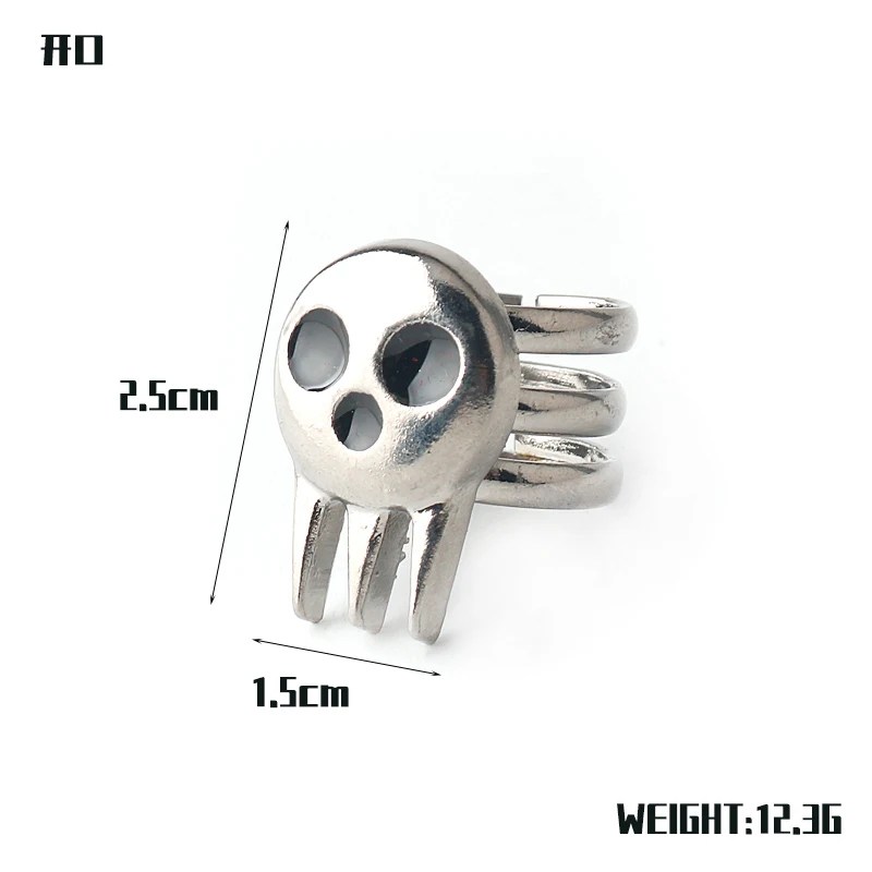 2 stks Anime Soul Eater Schedel Logo Ketting Death the Kid Schedel Cosplay Props Metalen Hanger Ketting voor Vrouwen Mannen Sleutelhanger Sieraden