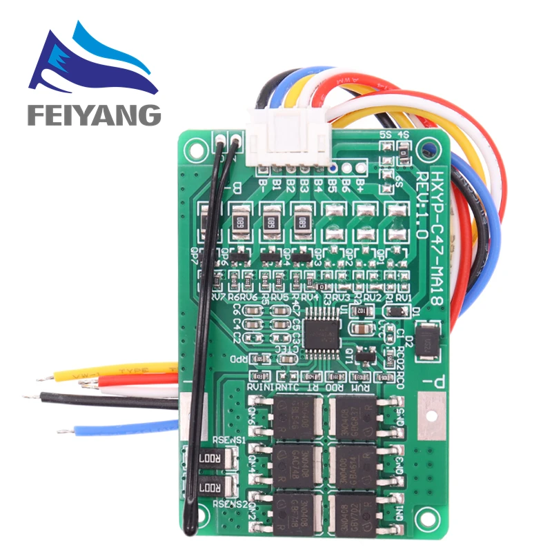 4S/5S/6S/7S BMS 16.8V 21V 20A 18650 Li-ion Lmo Ternary Lithium Battery Charger Protection Board Balance And Temperature Protect