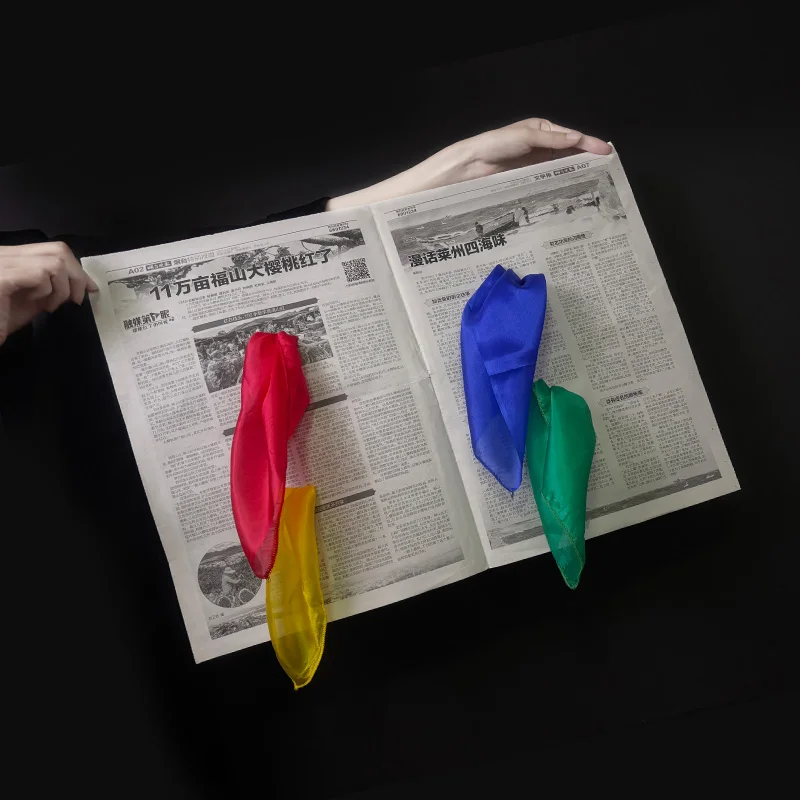 

Deluxe Silks from Newspaper Stage Magic Tricks Illusions Gimmick Magician Funny Pull Out Silks From Newspaper Appear Scarves