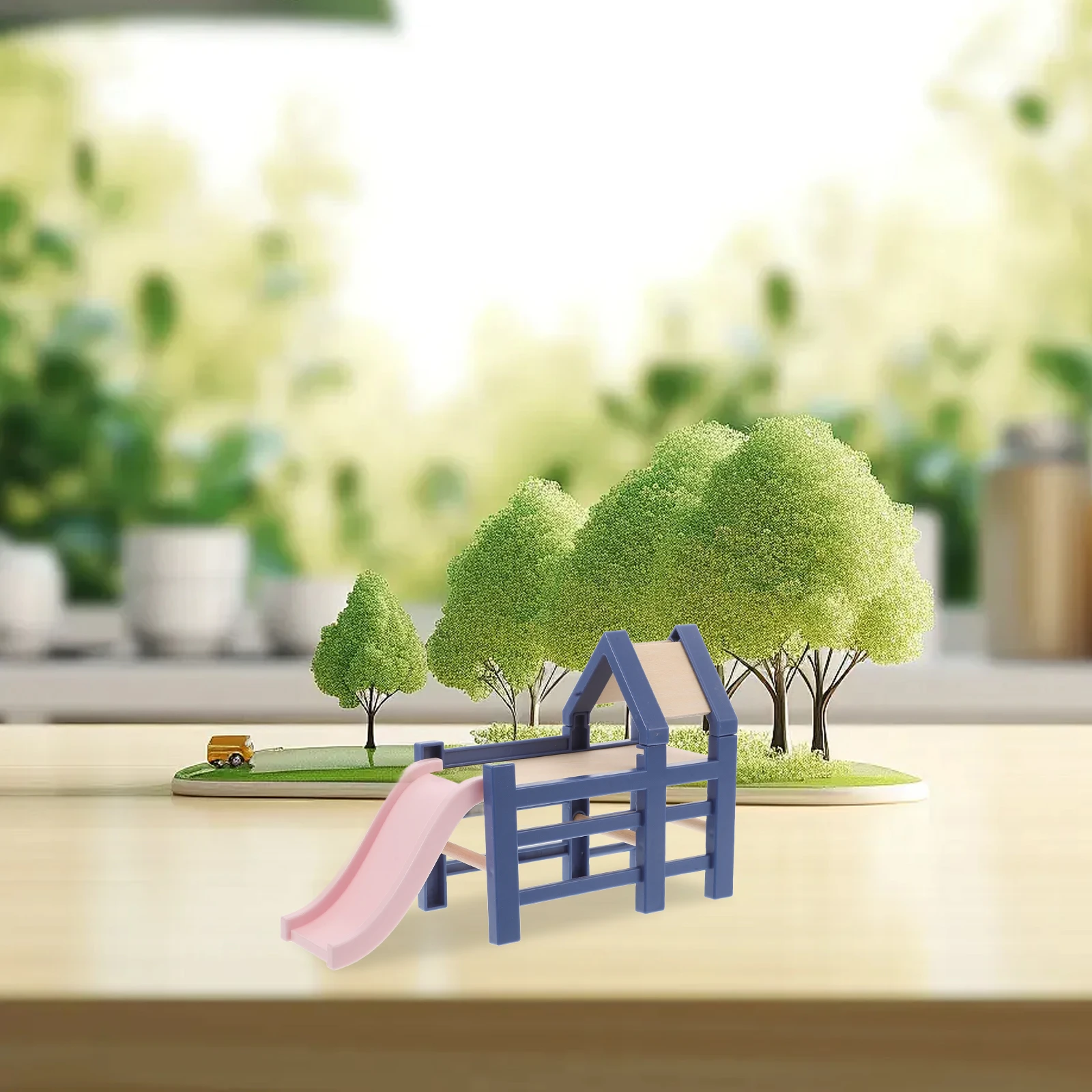 

Player Slide Ornaments Mini House Toys for Kids Dollhouse Accessories Miniature Landscape Furniture