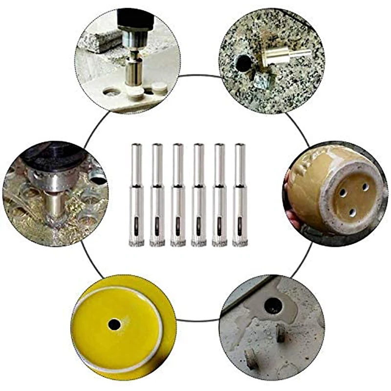 

AC88-60Pcs Diamond Drill Bit, 8Mm Diamond Coated Tip Hole Hollow Core Drill Bits Cutter For Glass Ceramics Porcelain Tile