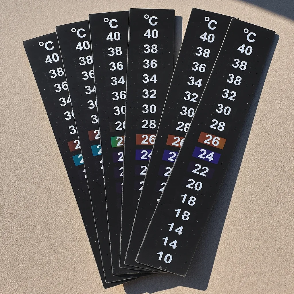 

5Pcs Aquarium Thermometer Stickers 10-40 Celsius Self-Adhesive Stick on Thermometer Strip Fish Tank Temperature Strips