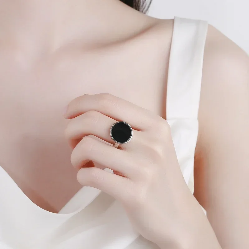 Women's 925 Sterling Silver Ring with Rhodochrosite