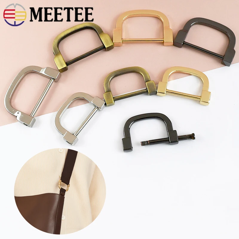 

5/10Pcs 25/30mm Metal Buckles D Ring Detachable Screw Clasp Luggage Shoulder Bag Strap Side Connector Accessories for Handbags