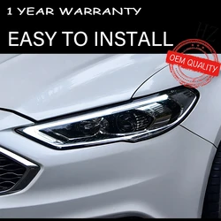 Headlight For Ford Fusion 2017-2023 Car автомобильные товары LED DRL Hella 5 Xenon Lens Hid H7 Fusion mondeo Car Accessories