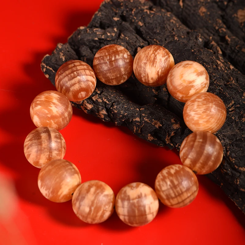 Amber Wood Bracelet Ant-Leg Grain Agarwood Full Oil Pine Resin Bead Translucent Hand Chain Fully Jadeified Wenwan Unisex