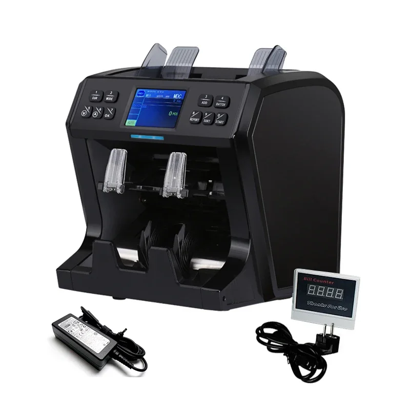 

CFA XOF XAF Africa Bill notes mix value bill counter Africa CFA Money Counting Machine with two CIS sensors