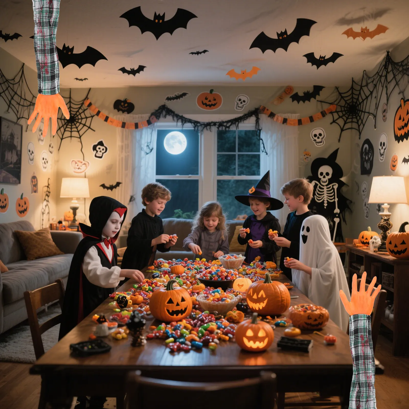 

2Pcs Halloween Scary Hand Props Realistic Textured Fake Hands for Photo Shoots Costume Parties Haunted Attractions Prank