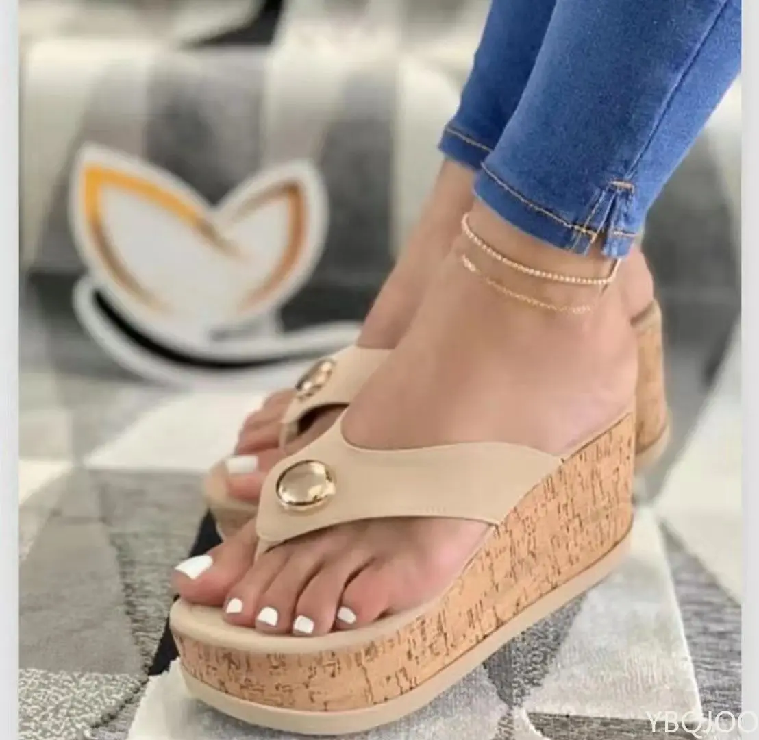 2022 Summer Women\'s Shoes Women Plus Size Beach Women Sandals Wedge Slippers Women Platform Sandals Zapatillas Muje