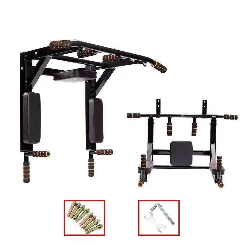 

Indoor Home Gym Workout Wall Mounted Pull up Bar and Dip Station For Daily Training Essential For Home Gym
