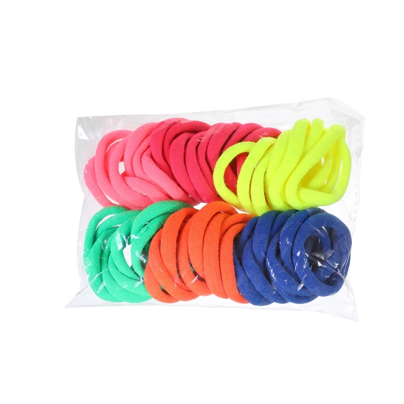 50Pcs/Set Women Girls Colorful Nylon Elastic Hair Bands Ponytail Holder Rubber Bands Scrunchie Headwear Hair Accessories