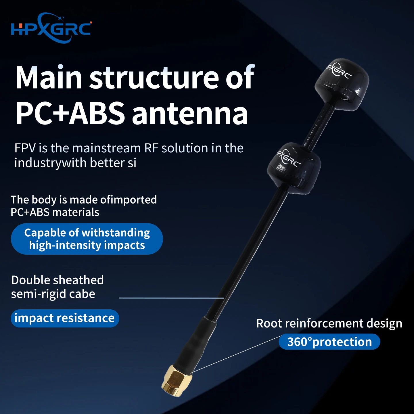 Antena HPXGRC FPV 5.8G LHCP RHCP SMA de largo alcance, adaptador de conector de antena de carreras para dron de carreras FPV Quadcopter